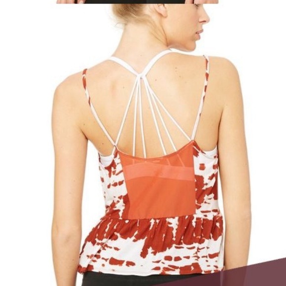Alo yoga flutter tie Dye tank sun baked - Picture 2 of 7